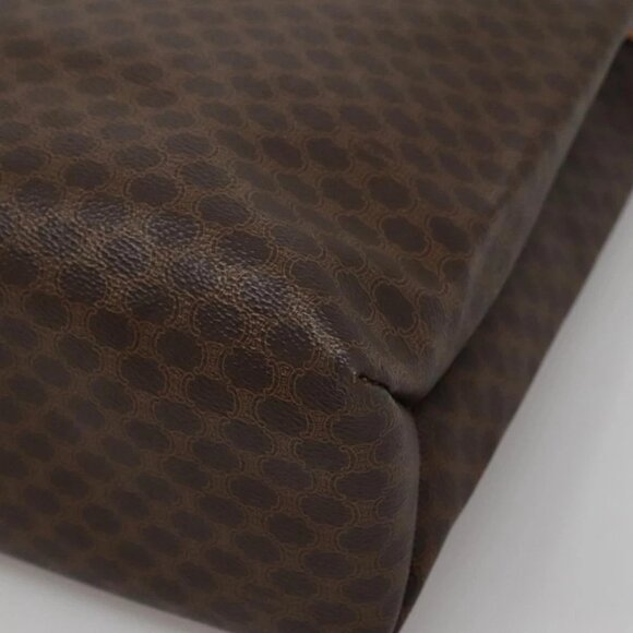 CELINE Macadam Canvas Tote Bag PVC Leather Brown Gold Auth mr1098 - Picture 10 of 16